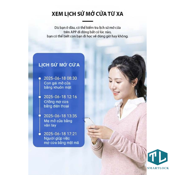 Khóa thông minh là gì? Giải mã công nghệ an ninh dẫn đầu xu hướng 2026 4 Người khóa thông minh Laffer có thể xem lịch sử mở cửa