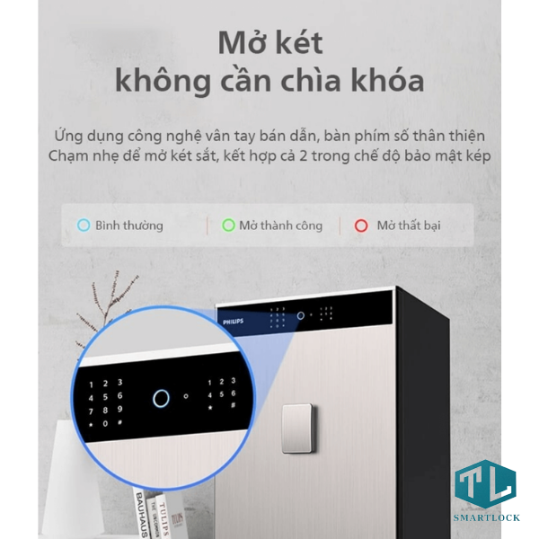 Két Sắt Thông Minh Philips SBX701-8B0 150kg 22 Két sắt thông minh Philips SBX701-8B0 là mẫu két sắt cao cấp trọng lượng 150kg