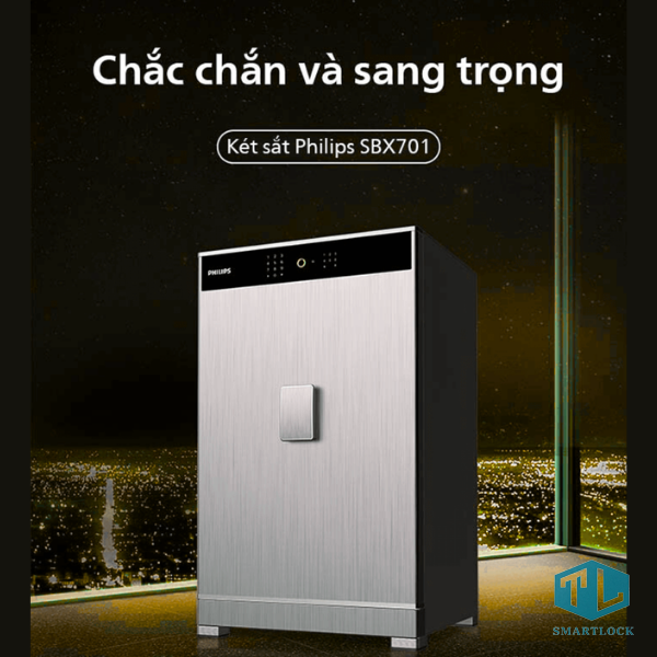 Két Sắt Thông Minh Philips SBX701-8B0 150kg 10 Két sắt thông minh Philips SBX701-8B0 là mẫu két sắt cao cấp trọng lượng 150kg