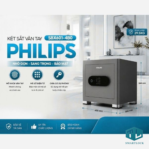 Két sắt thông minh Philips SBX601-4B0 29.5KG