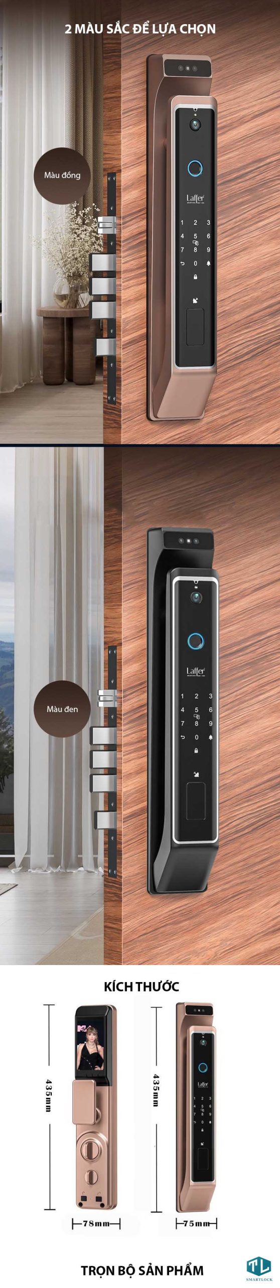 Khóa Thông Minh Laffer FD06 Nhận Diện Gương Mặt 3D, Tích Hợp Camera 16 Khóa Thông Minh Laffer FD06 Nhận Diện Gương Mặt 3D, Tích Hợp Camera