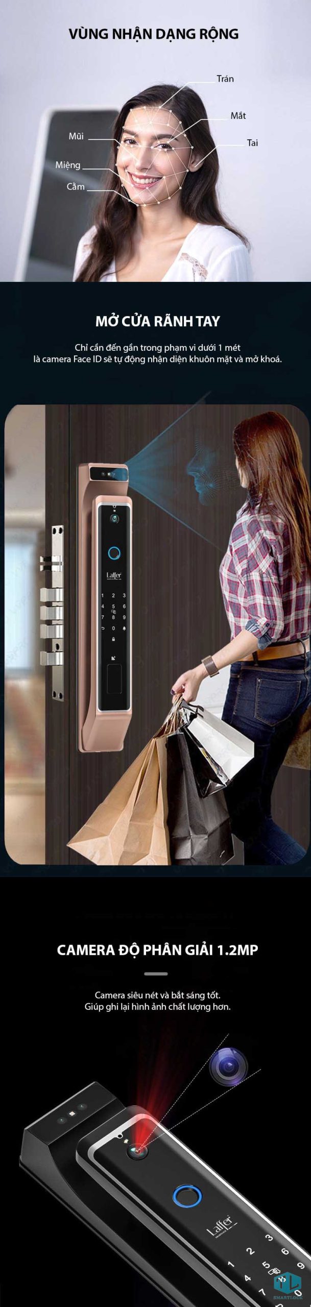 Khóa Thông Minh Laffer FD06 Nhận Diện Gương Mặt 3D, Tích Hợp Camera 11 Khóa Thông Minh Laffer FD06 Nhận Diện Gương Mặt 3D, Tích Hợp Camera