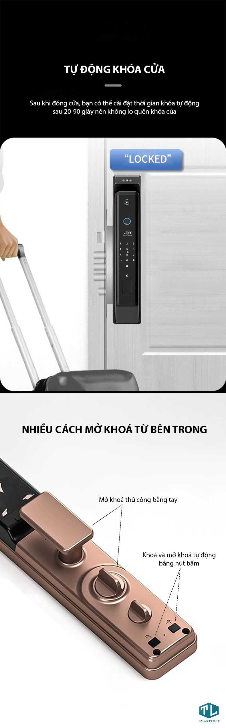 Khóa Thông Minh Laffer FD06 Nhận Diện Gương Mặt 3D, Tích Hợp Camera 15 Khóa Thông Minh Laffer FD06 Nhận Diện Gương Mặt 3D, Tích Hợp Camera