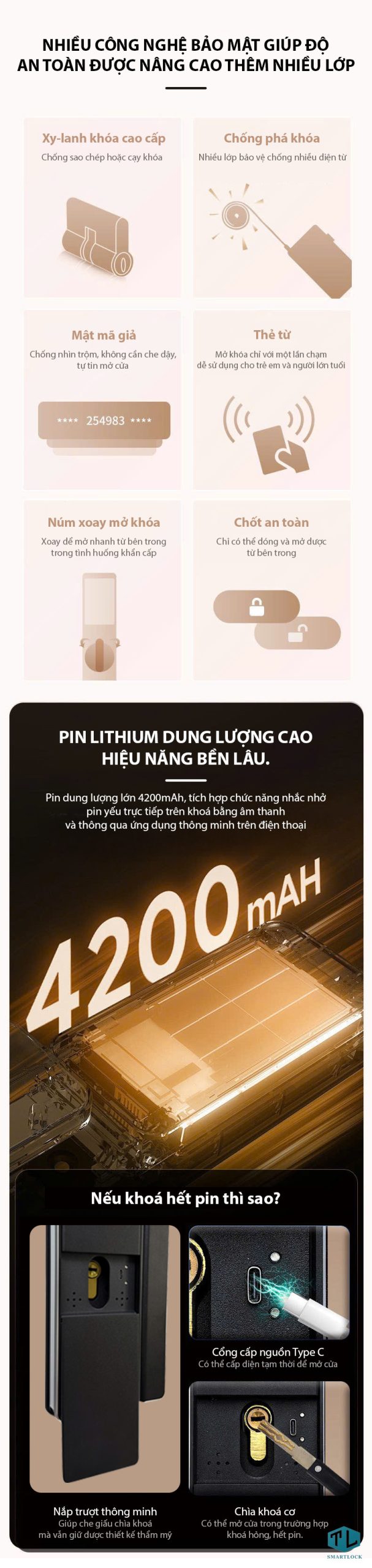 Khóa vân tay cửa gỗ Laffer FD08 CNC 2026 nhận diện khuôn mặt 3D