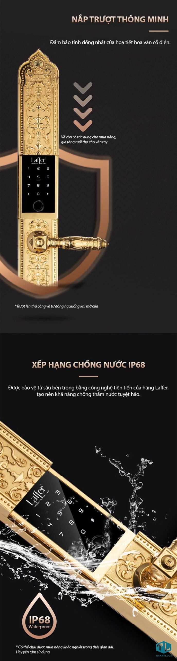 Khóa vân tay cửa đại sảnh Laffer WB08 chính hãng tại Việt Nam