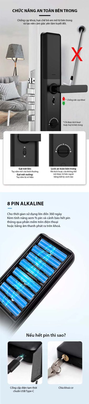 Khóa Vân Tay Cửa Gỗ Laffer LC02 16 Khóa vân tay cửa gỗ Laffer LC02