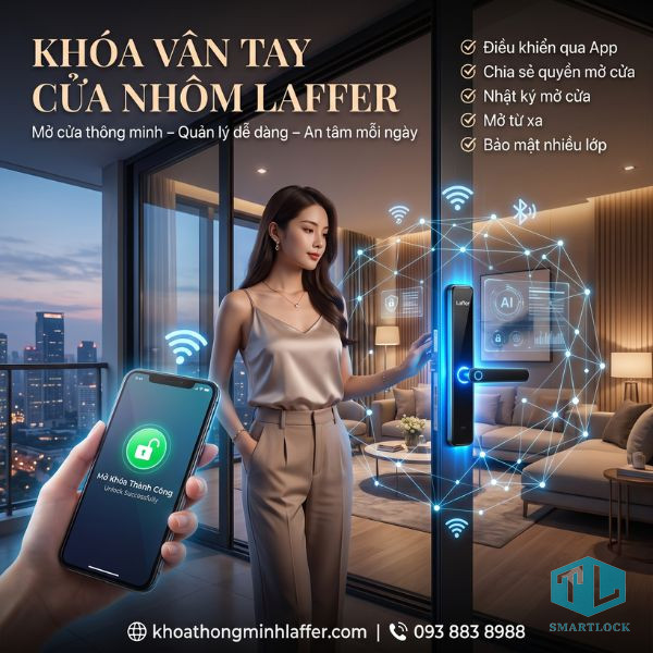 Hướng dẫn sử dụng khóa vân tay Laffer 1 Hướng dẫn sử dụng khóa vân tay Laffer cửa nhôm