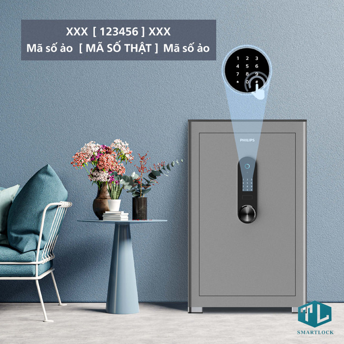 Két sắt thông minh Philips SBX601-8B0 128kg 14 Két sắt thông minh Philips SBX601-8B0 128kg cao cấp bảo mật bằng vân tay, mã PIN và chìa khóa cơ