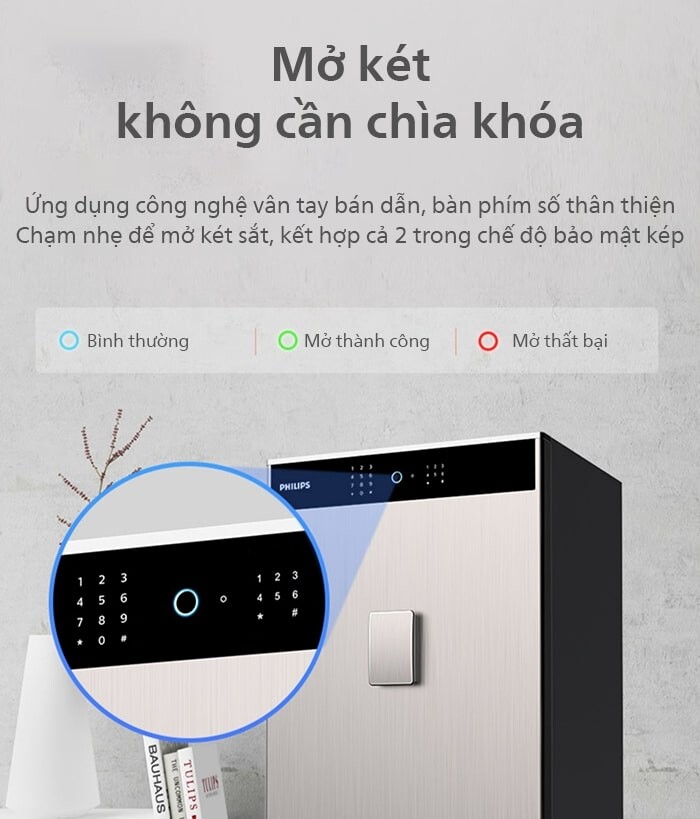 Két Sắt Thông Minh Philips SBX701-5B0 88kg 15 Két sắt thông minh Philips SBX701-5B0 chính hãng