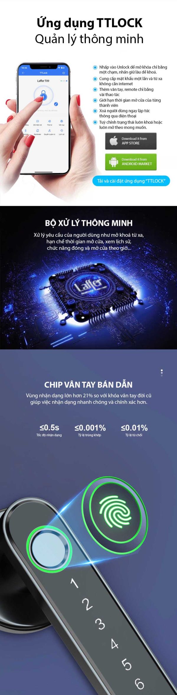 Khóa Vân Tay Cửa Gỗ Laffer T09 8 khoa van tay cua go Laffer T09 cho phong ngu 1