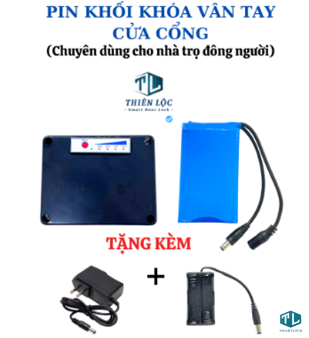 Khối pin Lithium 8.4V 10.000mAh chuyên dụng lắp với các mẫu khóa vân tay cho nhà trọ đông người